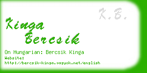 kinga bercsik business card